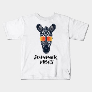 Summer Vibes Zebra Kids T-Shirt